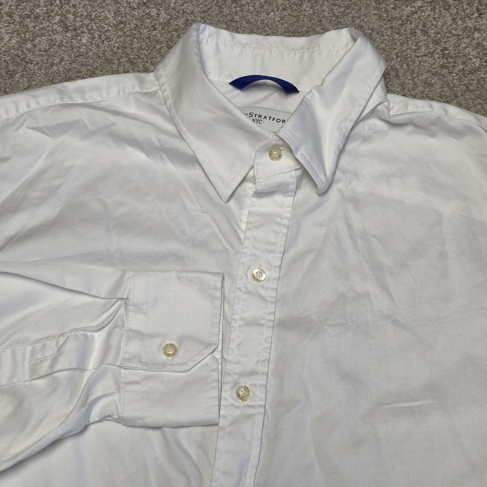 Teddy Stratford Shirt Mens XXL White Long Sleeve Button Up Dress 100% Cotton